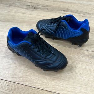 Boys black and blue soccer cleats